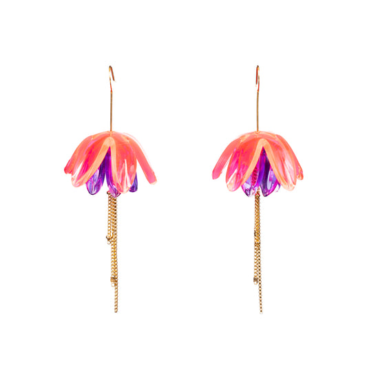 Fuchsia oorbel